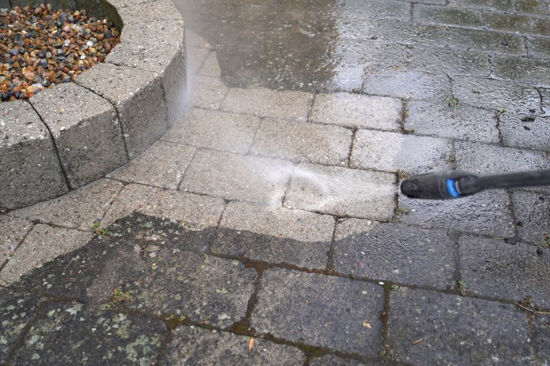 During Power Washing